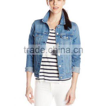 Women's plain Denim Classic Trucker Jacket