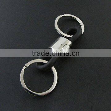 New Design Cool Personalised Luxury Manual Metal Leather Keychain Car Key Chain Key Ring Birthday Gift For Man Women photo-4