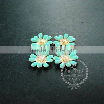 18mm Blue Flower Cabochon Setting Pendant Charm DIY Supplies Findings 1800146 photo-3