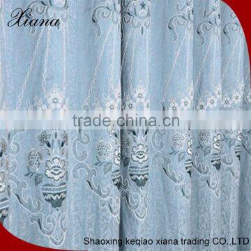 2016 Keqiao hot selling blue flower embrodiery curtain