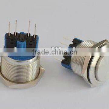 Dia.22mm High flat head momentary stainless steel push button switch