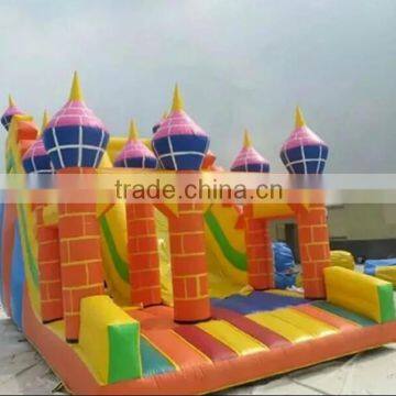 Hola yellow bouncy castle/inflatable bouncy castle with water slide/bouncer house