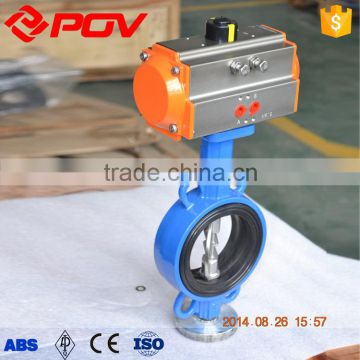 High quality wafer connection EPDM pneumatic butterfly valve