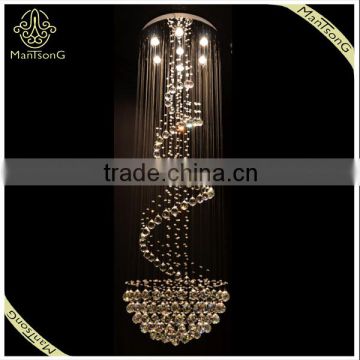 2016 Modern Style Double Staircase Luxury Crystal Chandeliers In The Rotating Floor Of The Stairs Long lamp, Round Light