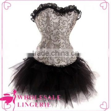 Wholesale cheap waist training corsets sexy lace up front corset dress