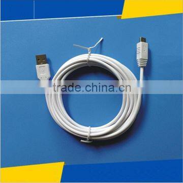 USB Data Charging Charger Cable Cord for Nintendo WII U Gamepad Controller 3m usb cable white color