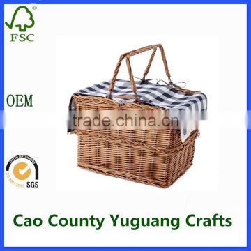 cheap empty picnic baskets custom willow picnic basket