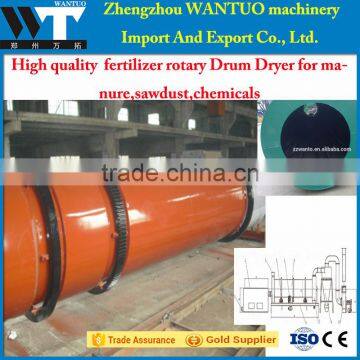 High quality fertilizer rotary Drum Dryer for manure,sawdust,chemicals