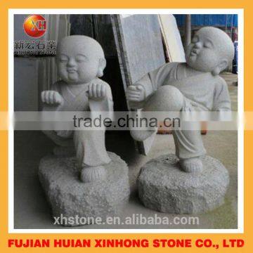 Cute Thinking Little Granite Monk Statue Home Deco Table Decoration photo-4