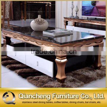 High Quality Coffee Table With Mirror Rose Stainless Steel Frame 874-1# photo-3