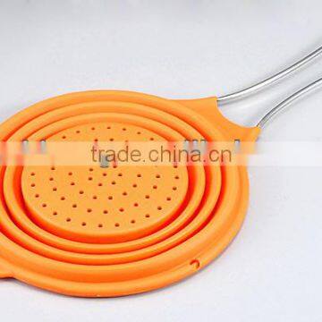 Silicone Collapsible Colander With Stainess Steel Handle photo-4