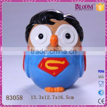 children ceramic superman shape money boxes wholesale