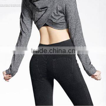 2017 Latest Design High Waist Elastic Active Womens Yoga Pants Skinny Pant for Sexy Girls photo-2
