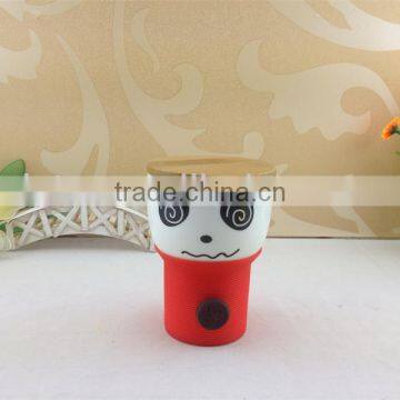 Panda Cup With Silicone Wrap Porcelain Cup