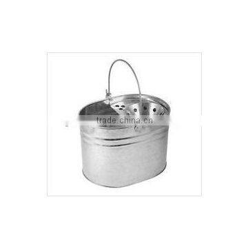 Galvanized Mop Bucket Portable Metal Cleaning Mop Bucket_Antirust