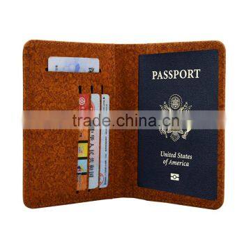 Simple Desgin leather travel passport holder men with RFID protection wholesale