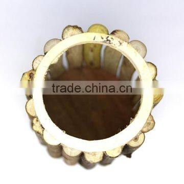 Wooden Pen Holder. Wood Branch Pen Pot, Cylinder Wood Pen Holder photo-2