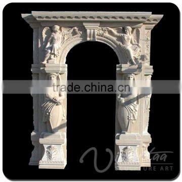China Factory Outdoor Home Decoration Stone Carving Archway Door Marble Frame photo-4