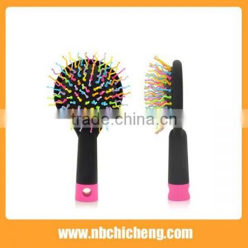 New Rainbow Magic Hair Comb Curl Straight Massage Comb Brush Mirror Styling Tools