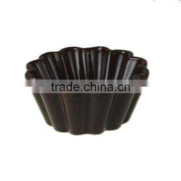 dark brown color dinnerware ceramic flower shape bowl