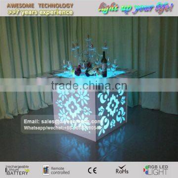 Fancy Led Table, Glass Top Table, Banquet Hall Table for 8 Seater photo-5