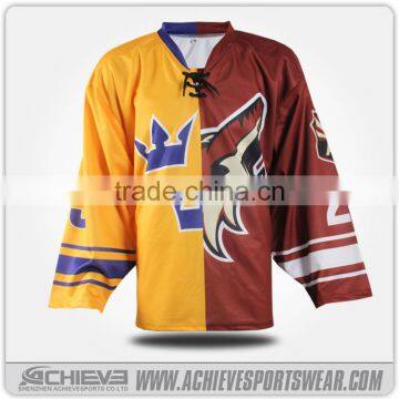 Reversible Sublimation Ice Hockey Jerseys China /Ice Hockey Wear Custom Half and Half Jersey