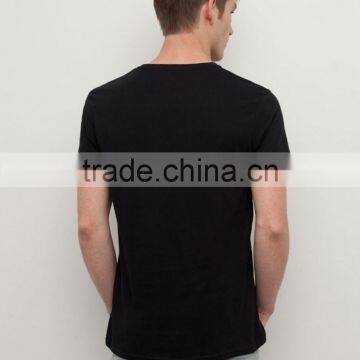 100% Cotton T-Shirt Blank t Shirts Slim Fit Plain Men Tee Black T-shirt photo-3