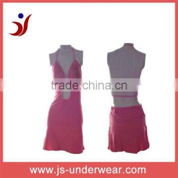 sexy pajamas for women see though night wear short pajamas set made in China (accept OEM)