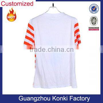 Women Big Size Red and White Striped T-shirt Short and Long Sleeves photo-2