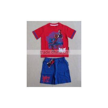 Cheap Pajama Set for Summer, 2015 New Design High Technology Printed Boys Children Summer Cotton Pajama Set.