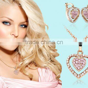 Rose Gold Plated Heart With CZ Studded Fashion PendantSet photo-4