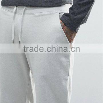 Mens Cotton/Polyester Sweatpants With Side Pockets Plain Skinny Drawstring Joggers In Gray photo-4
