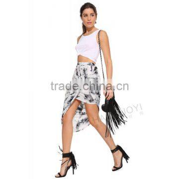 MGOO 2016 Stock Manufacturer Tie Dye Women Skirts Wrap Sexy Ruffles Fashion Ethinic Skirts 15145B165