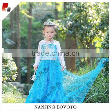 fairytale princess blue frozen elsa custome dress