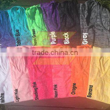 Cheap Wholesale Womens Running Burnout Racerback Tank Top Athletic Fit Tank Top Gym Singlets Fitness Stringer Tank Top photo-4