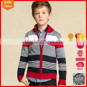 Boys stripe pullover sweater designs for kids hand knitted