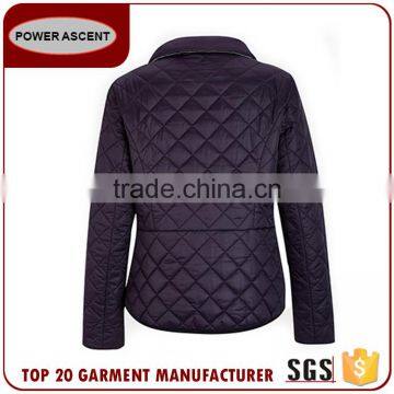 Good Quality Women Stand Collar Diamond Quilted Casual Wearing Warm Padding Jacket For Sale photo-2