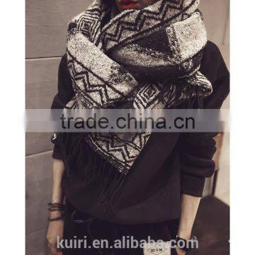New Women Fashion Warm Plaid Scarf Female Fringed Woolen Shawl Cashmere 3 Colors photo-3