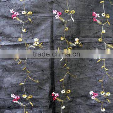 Vintage Black Shawl Scarf, Embroidered Black Shawl, Bohemian Festival Hippie, Headscarf ,Women Accessory photo-3