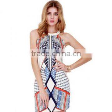 new poplular full floral digital printed bodycon / bandage dress OEM china factory 2016