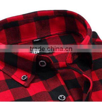 2016 Newest Winter Autumn Cotton Plaid Shirt Men's Dress Shirt Flannel Shirt Wholesale Bulk photo-2