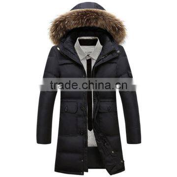 Hot sales type Woman Winter down coat with large real raccoon fur collar