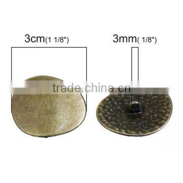 Zinc Based Alloy Irregular Antique Bronze Drop Metal Sewing Shank Buttons photo-2