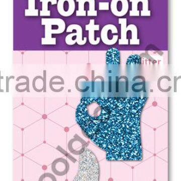 mini Glitter Iron on PU patches fashion colorful patch adult iron on patches