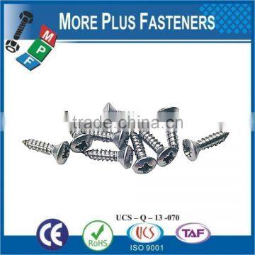 Made in Taiwan Phillips Recess Oval Countersunk Head Tapping Screw