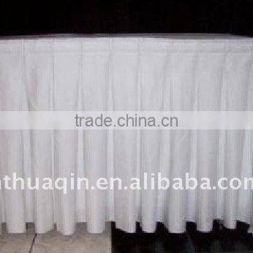 white100%polyester box pleat skirting