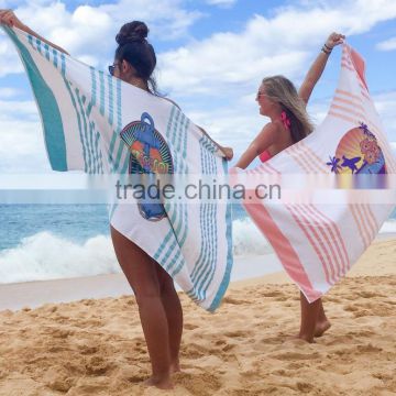 100cotton digital printing custom design 75*150cm velour/terry full color square beach towels