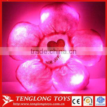 Hot sale LED flower shaped musical lighted pillow