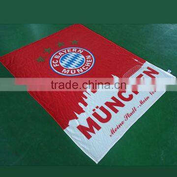 plate screen full printed customized logo brand polar fleece football club gift wholesale sports blanket