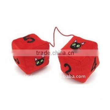 red soft plush stuffed dice toys